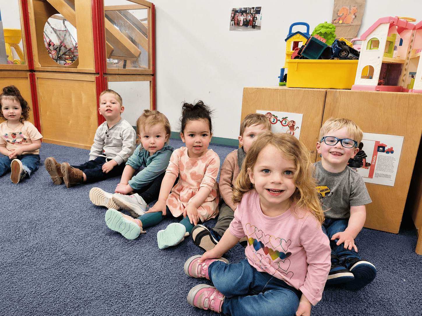 Toddlers playing together in the toddler program at Abundant Life